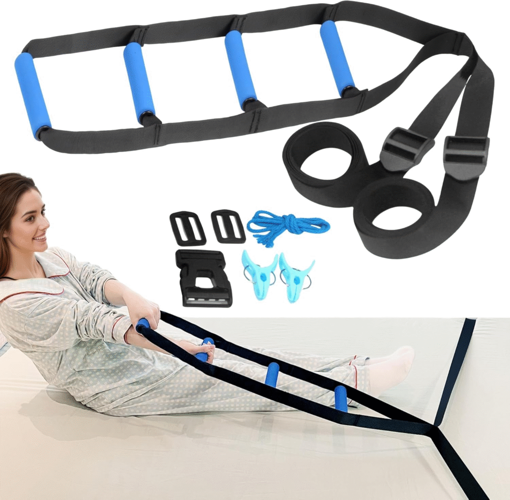 Jotogoyob Bed Ladder Assist for Seniors, 160 Inches Sit Up Helper with Non-Slip 4 Handles