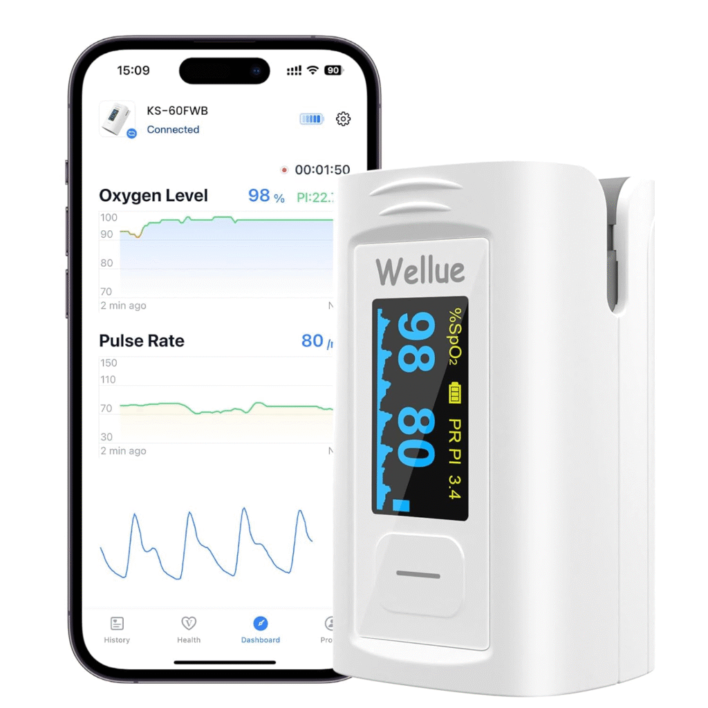 Wellue Bluetooth Pulse Oximeter with Built-in Memory