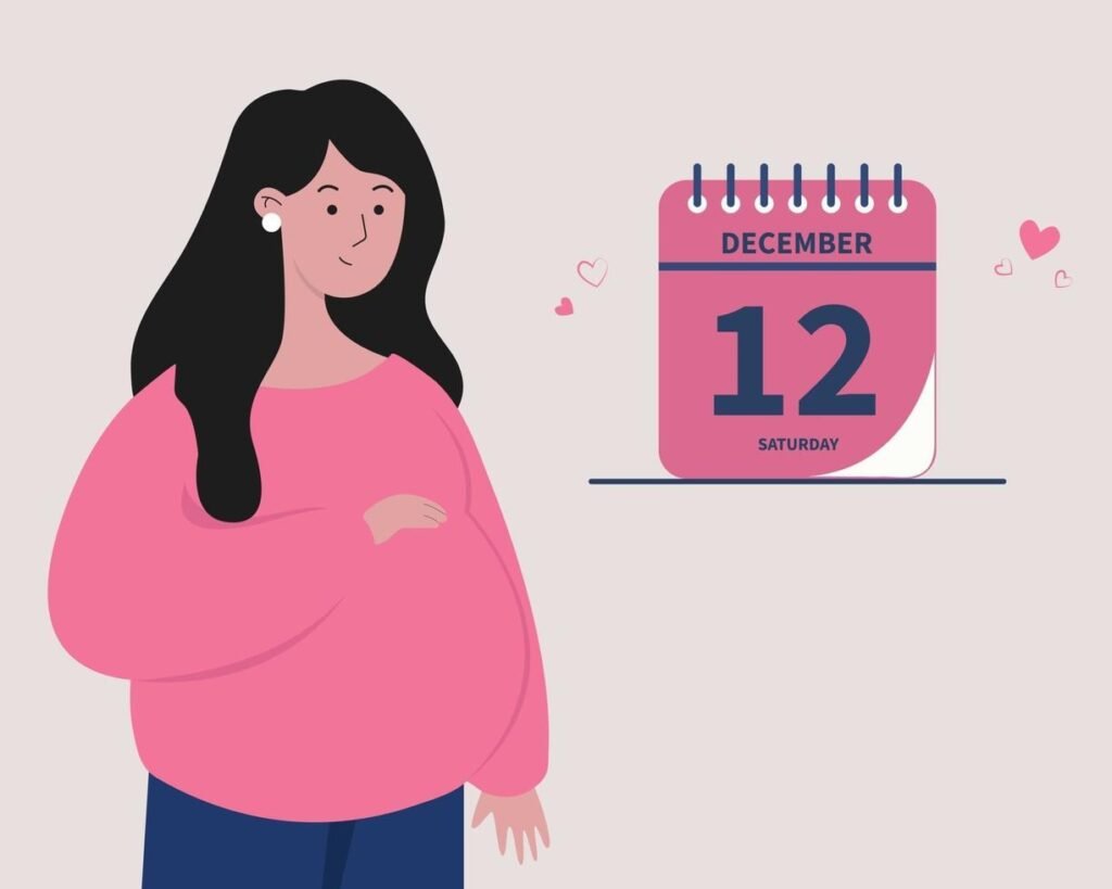Birth prediction date or pregnancy due date concept